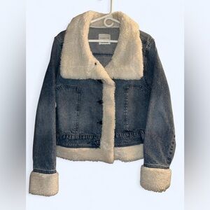 Denim Jacket with Sherpa trim